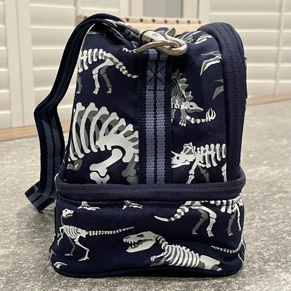 PBK Mackenzie Navy Dinosaur Bones Glow-in-the-Dark Dual Compartment Lunchbox - Picture 3 of 10